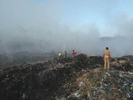 பெரம்பலூர் நகராட்சி குப்பைக் கிடங்கில் தீ விபத்து!