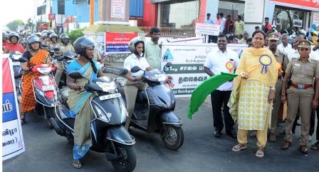சாலைப் பாதுகாப்பு வாரவிழாவை முன்னிட்டு விழிப்புணர்வு பேரணி: கலெக்டர் வே.சாந்தா தொடங்கி வைத்தார்.