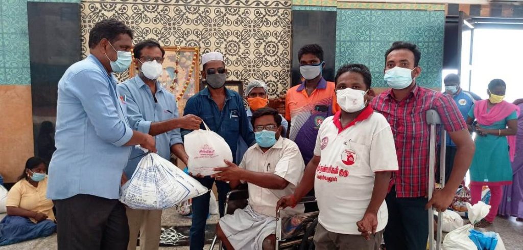 அஸ்வின்ஸ் சார்பில், மாற்றுத் திறனாளி விளையாட்டு வீரர்களுக்கு, கொரோனா நிவாரண உதவி!