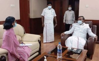 மரியாதை நிமித்தமாக ஆ.இராசா எம்.பியை, சந்தித்த பெரம்பலூர் கலெக்டர்!
