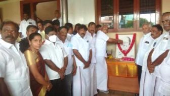 பெரம்பலூர் மாவட்ட திமுக சார்பில், முரசொலிமாறனுக்கு அஞ்சலி!