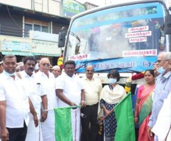 லப்பைக்குடிக்காடு – ஆத்தூர் புதிய வழித்தடத்தில் பேருந்து: போக்குவரத்து துறை அமைச்சர் சிவசங்கர் இன்று தொடங்கி வைத்தார்.