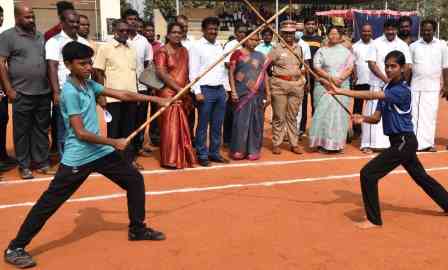 முதலமைச்சர் கோப்பைக்கான விளையாட்டுப் போட்டிகள்: பெரம்பலூர் கலெக்டர் தொடங்கி வைத்தார்.