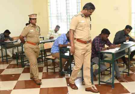 பெரம்பலூரில் இரண்டாம் நிலை காவலர்களுக்கான எழுத்து தேர்வு; 4294 பேர் எழுதினர்!