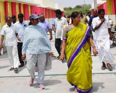 இலங்கைத் தமிழர்களுக்கான குடியிருப்பு ; கட்டுமானப் பணிகளை பெரம்பலூர் கலெக்டர் ஆய்வு!