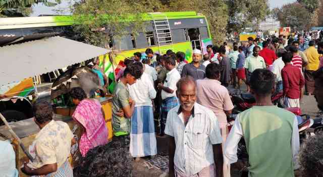 பெரம்பலூர் அருகே இன்று காலை பைக் – பஸ் மோதல் ; ஒருவர் பலி! மற்றொருவர் காயம்!!