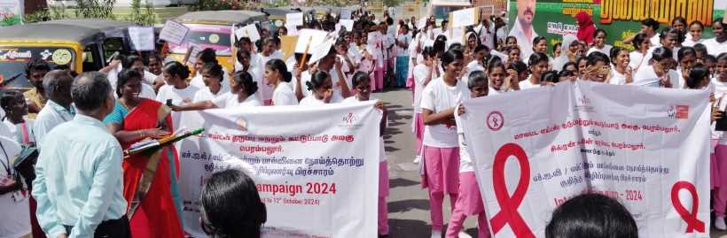 பெரம்பலூர்: விழிப்புணர்வு பேரணிக்கு கலெக்டர் வர காலதாமதம் ; வெயிலால் மயங்கி விழுந்த மாணவிகள்!