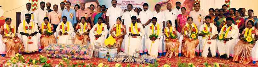 பெரம்பலூர்: அரசு சார்பில் 7 ஜோடிகளுக்கு திருமணம்; இந்து சமய அற நிலையத்துறை அறங்காவலர் குழு தலைவர் கலியபெருமாள் நடத்தி வைத்தார்!