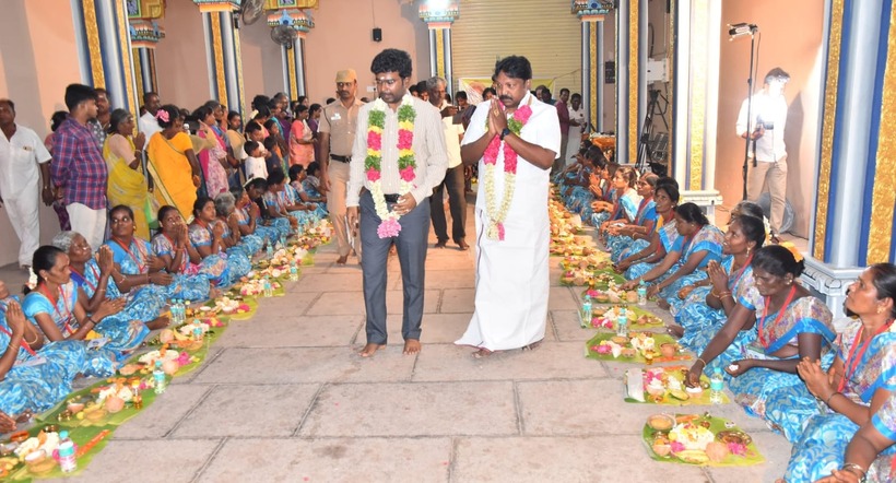 பெரம்பலூர்: சிறுவாச்சூர் மதுர காளியம்மன் கோயிலில், பவுர்ணமி நாட்களில் 108 திருவிளக்கு பூஜை : கலெக்டர் அருண்ராஜ், எம்.எல்.ஏ பிரபாகரன் தொடங்கி வைத்தனர்!